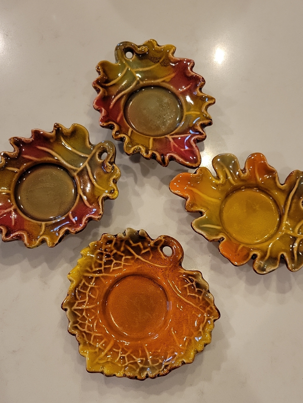 Vintage Fall Leaf Tea Light Candle Holders